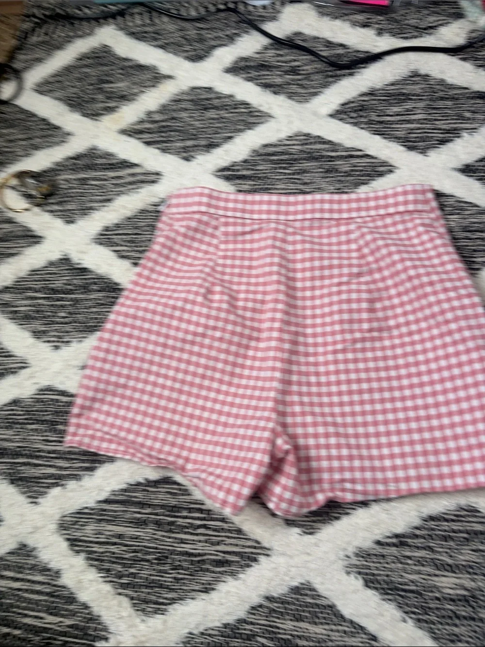 HOLLISTER Ultra High-Rise PINK/WHITE Gingham Wrap Front SKORT Small